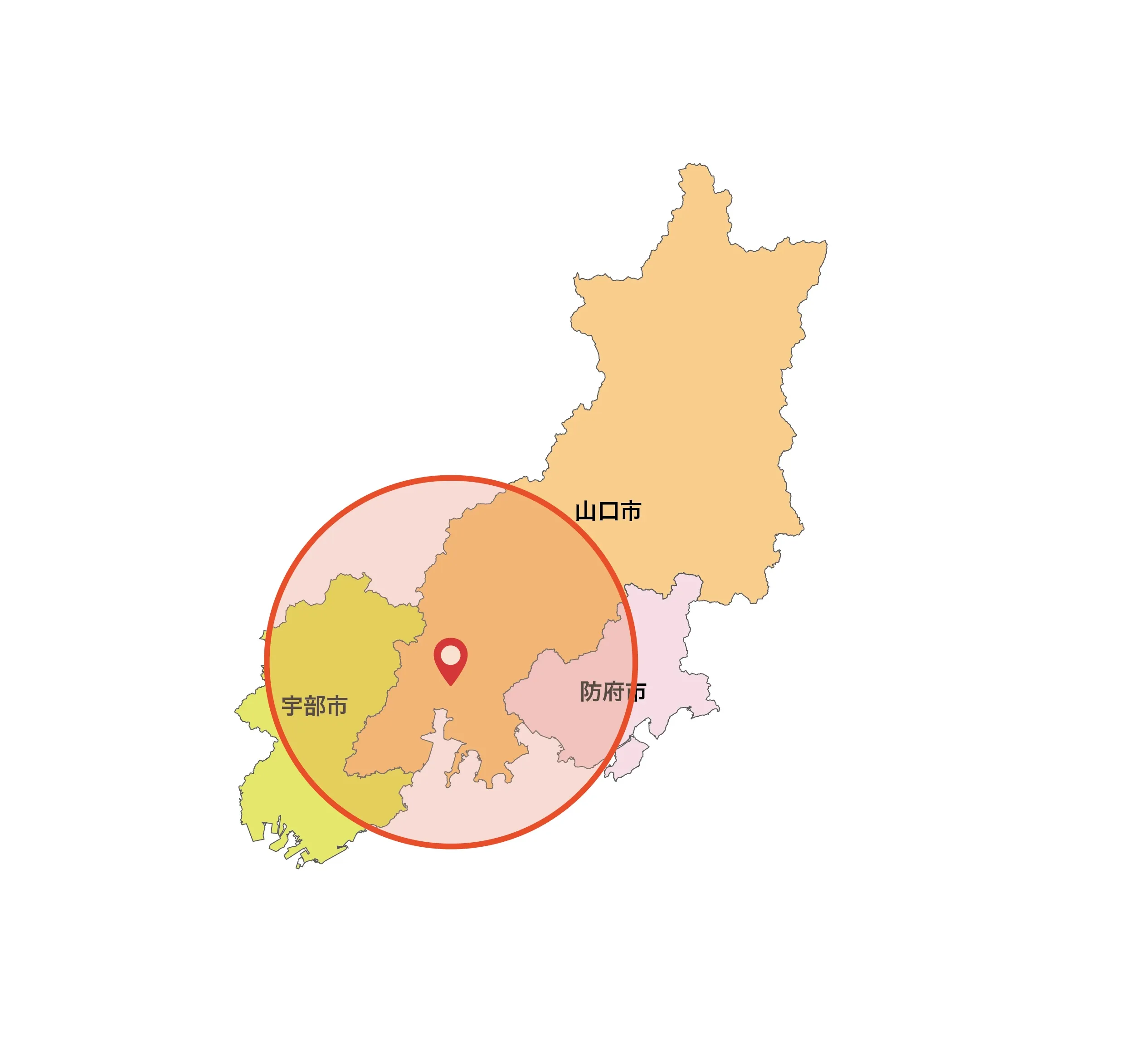 訪問エリアの地図